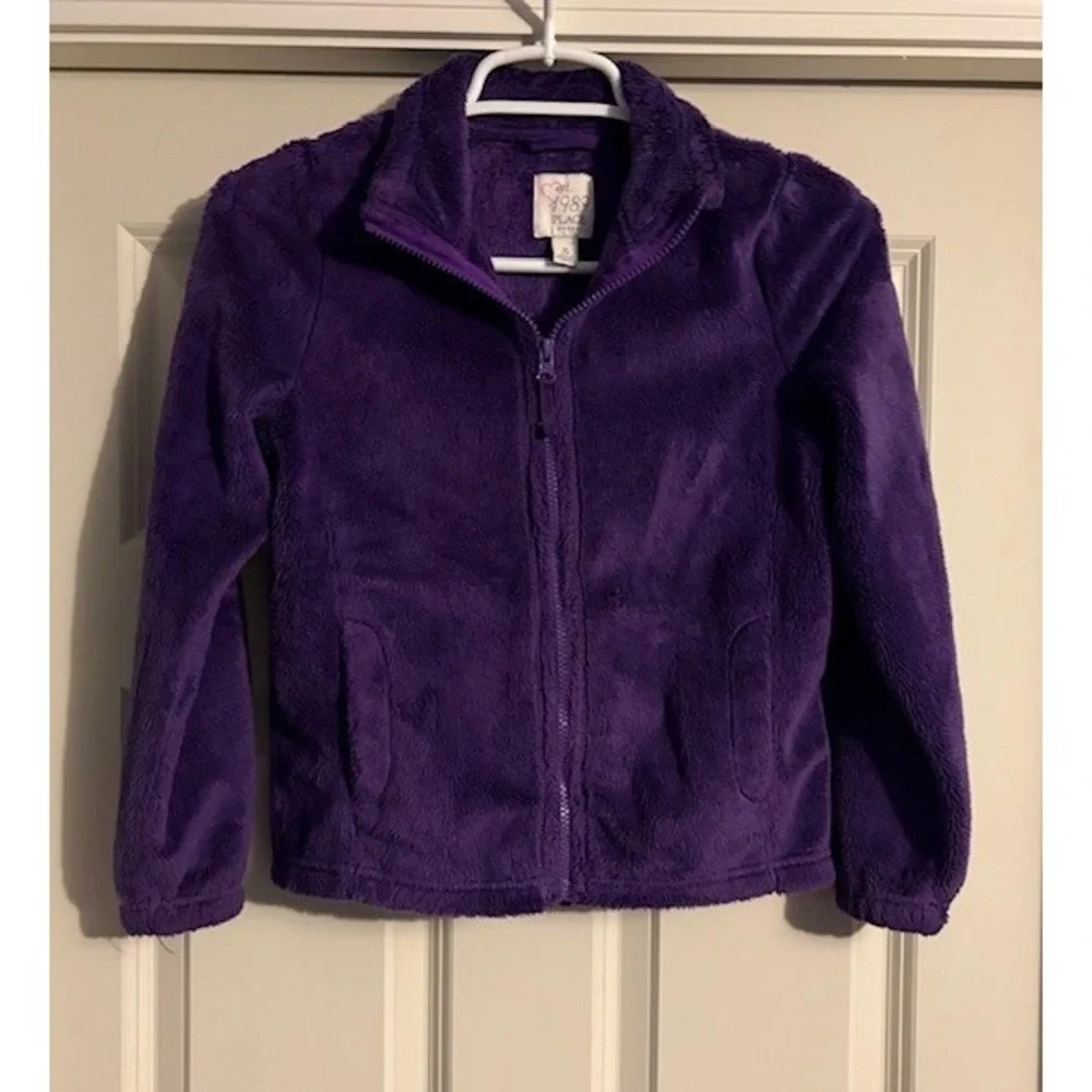 Children's Place purple fuzzy jacket, girls size 7/8